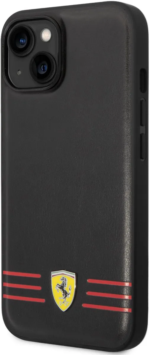Ferrari Back Cover iPhone 14/15 Plus - Zwart