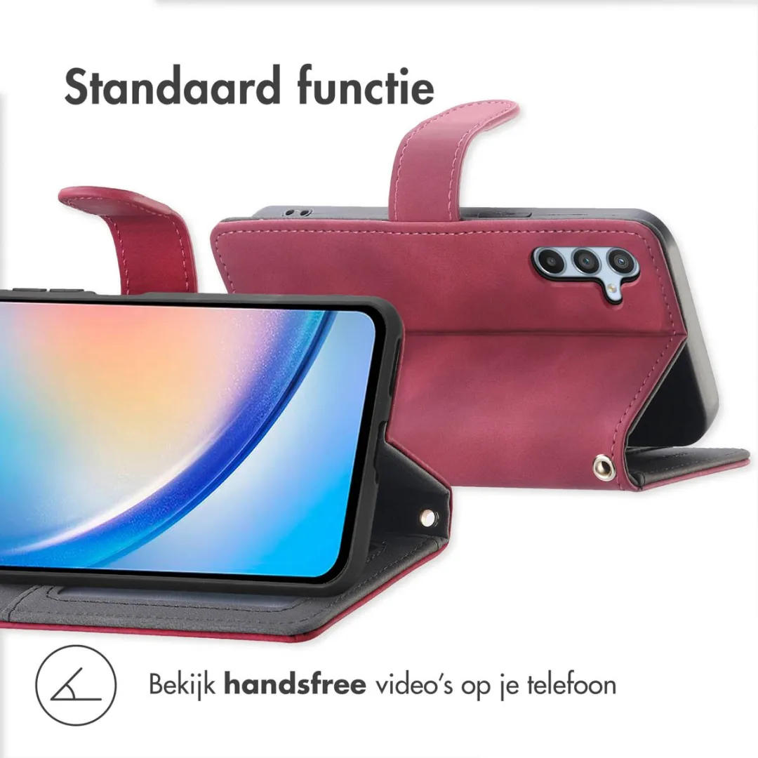 Imoshion Bookcase Hoesje Samsung Galaxy A34 5G - 3 Pasjes - Rood