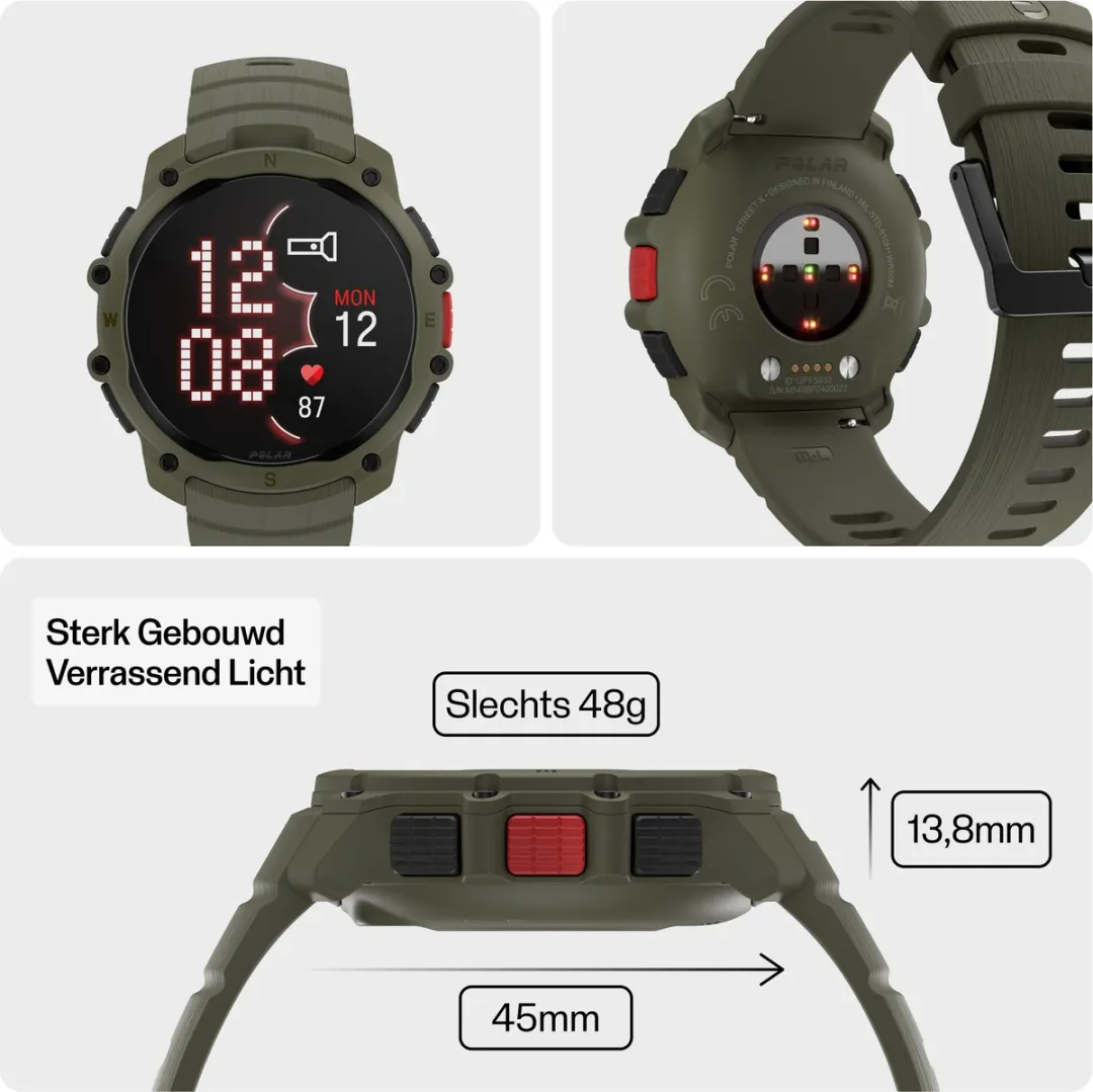 Polar STREET X Urban GPS Sporthorloge 45mm - Forest Green