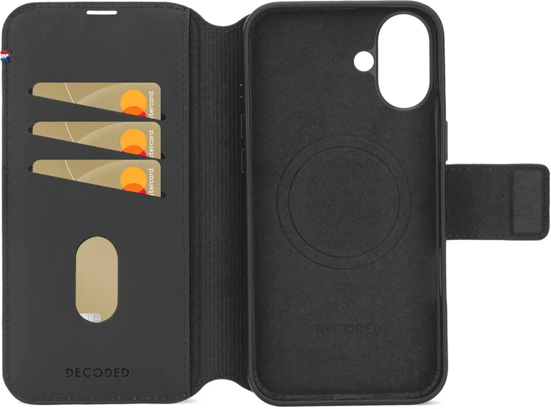 Decoded D25IPO16PLDW5BK Wallet Case iPhone 16 Plus - 3 Pasjes - Zwart - afbeelding 6 van 6
