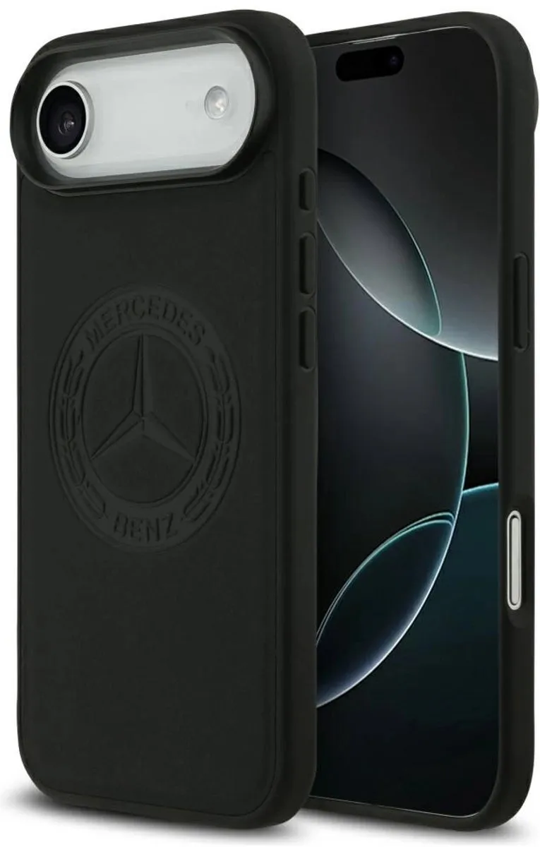 Mercedes-Benz Back Cover iPhone 17 Air - Zwart - Genuine Leather - Magsafe