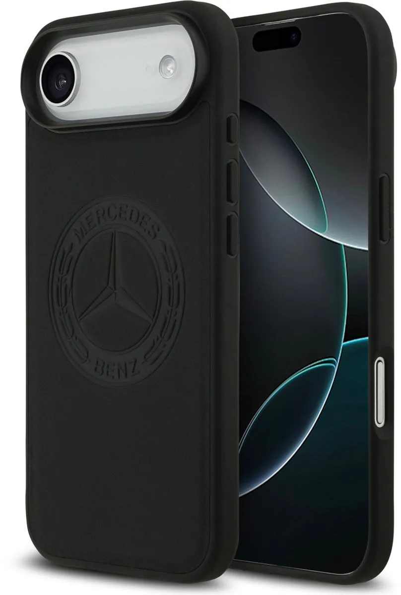 Mercedes-Benz Back Cover iPhone 17 Air - Zwart - Genuine Leather - Magsafe