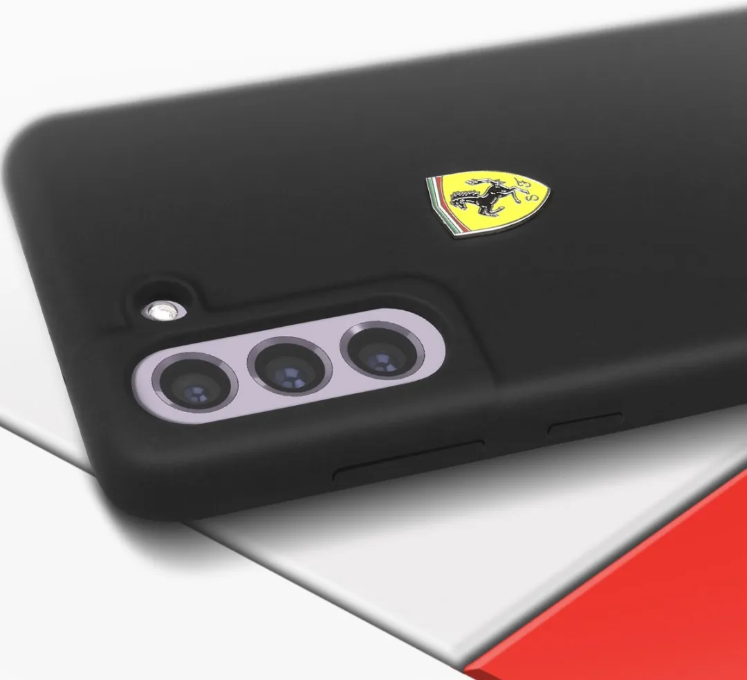 Ferrari SF Silicone Hoesje Samsung Galaxy S21 FE - Zwart