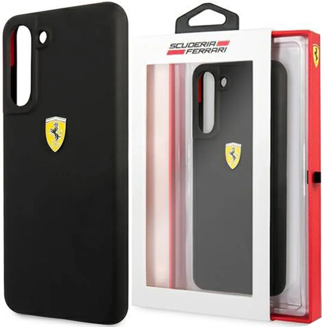 Ferrari SF Silicone Hoesje Samsung Galaxy S21 FE - Zwart
