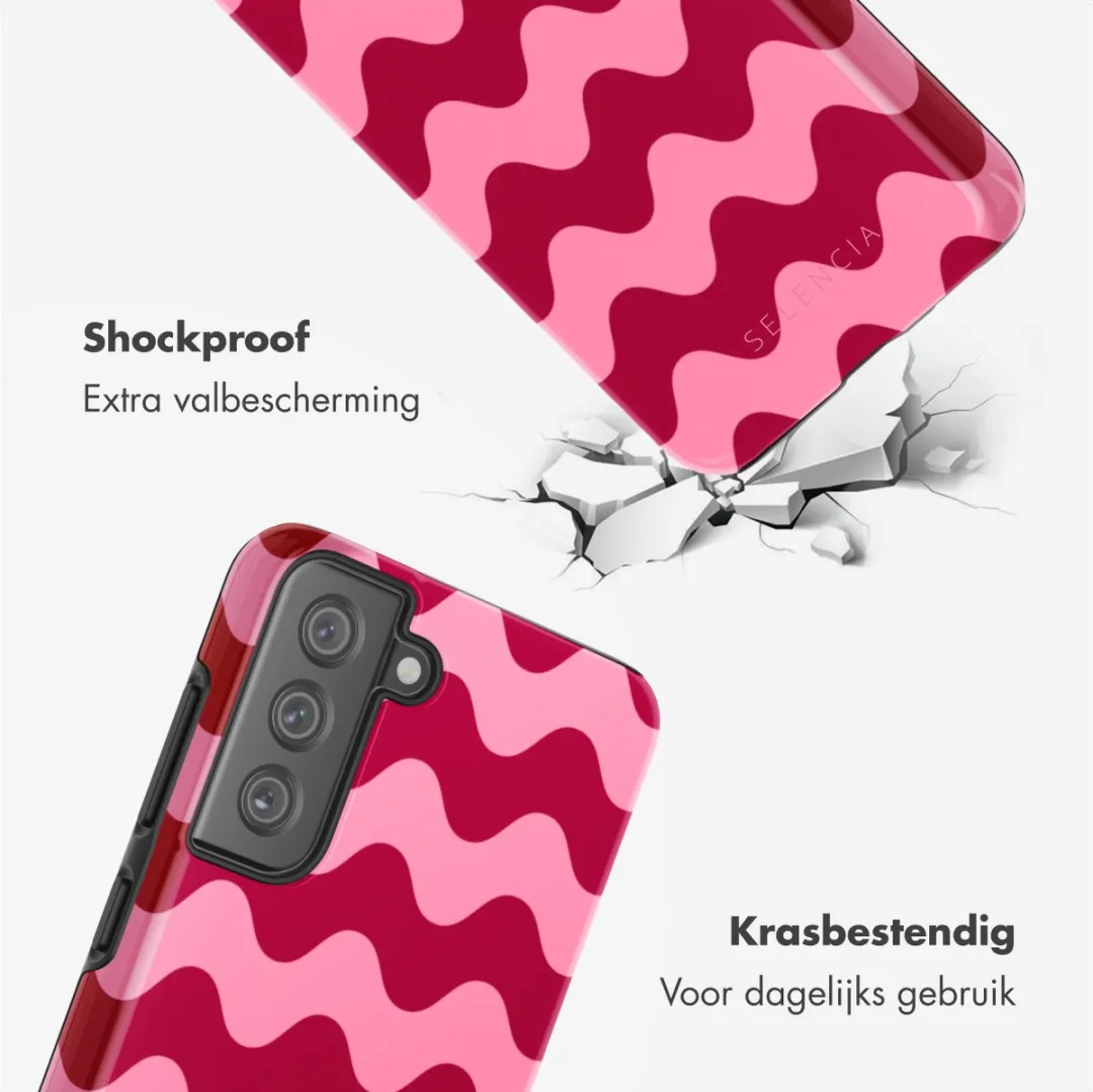 Selencia Hoesje Samsung Galaxy S21 FE Wave Vibes Lipstick