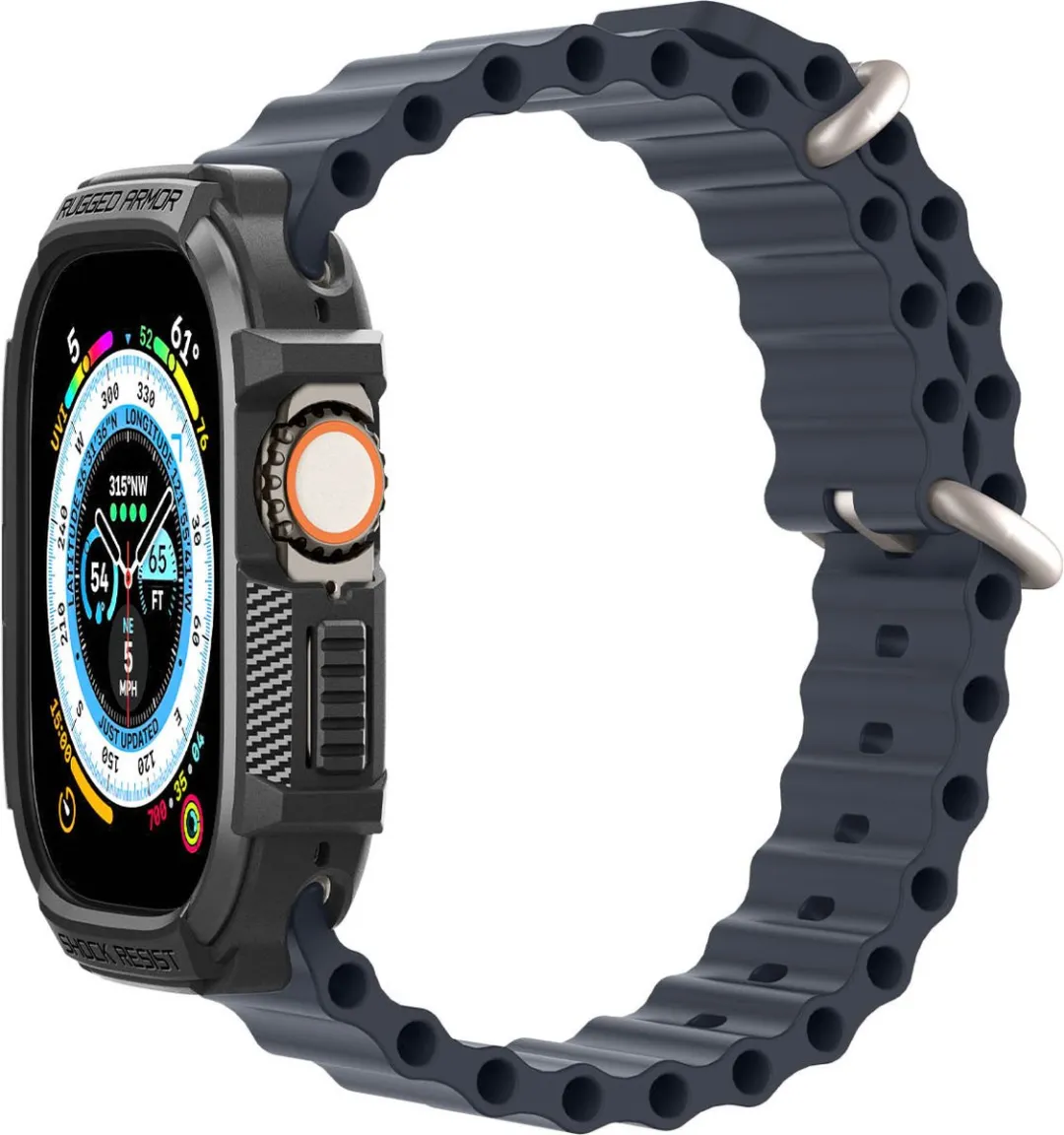Spigen Rugged Armor Apple Watch Ultra 49mm - Zwart