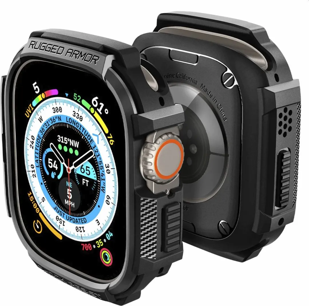 Spigen Rugged Armor Apple Watch Ultra 49mm - Zwart
