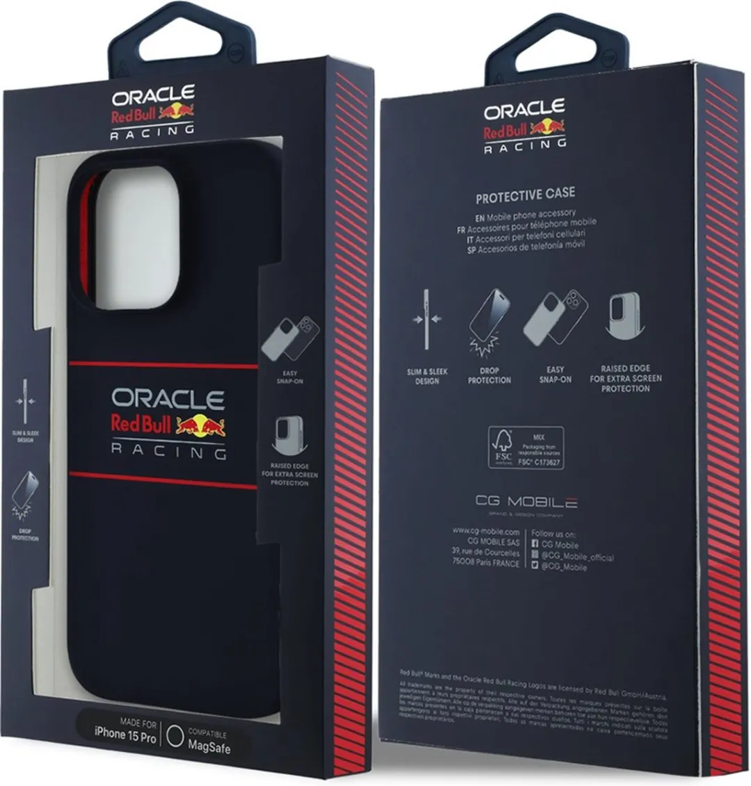 Red Bull Racing iPhone 15 Pro Hoesje - Donkerblauw Vertical Logo - afbeelding 6 van 6