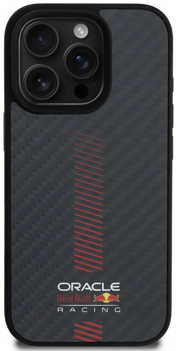 Red Bull Racing iPhone 16 Pro MagSafe Hoesje RBHMP16L24CFGSMK - Carbon Fiber - Powerbar