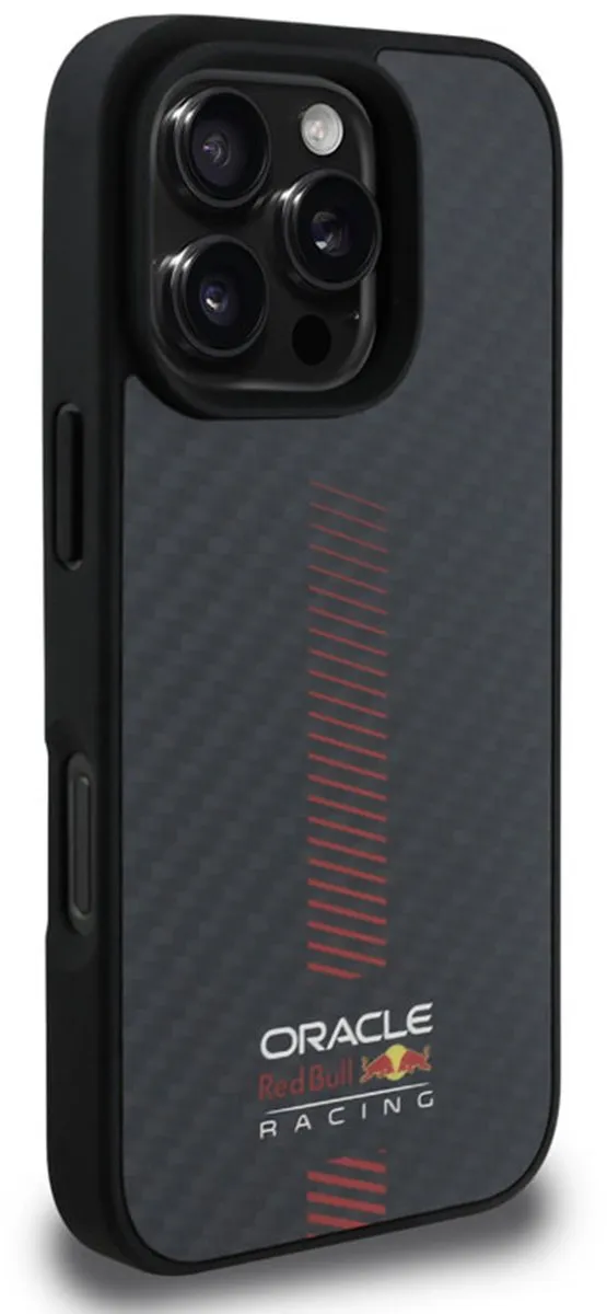 Red Bull Racing iPhone 16 Pro MagSafe Hoesje RBHMP16L24CFGSMK - Carbon Fiber - Powerbar