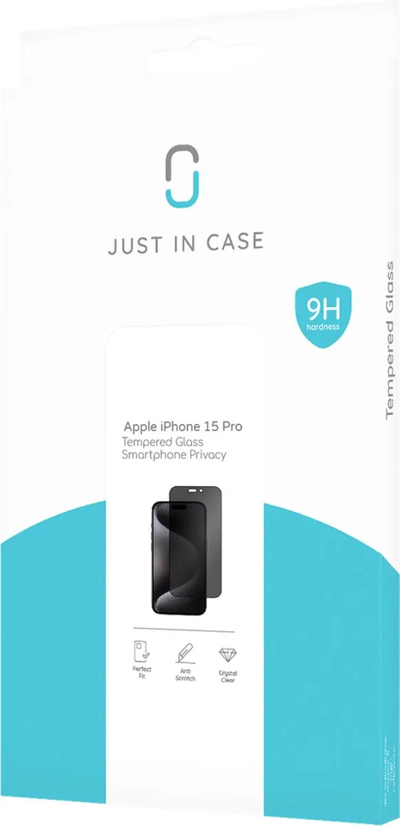 Just in Case iPhone 15 Pro Full Cover Glas Screenprotector