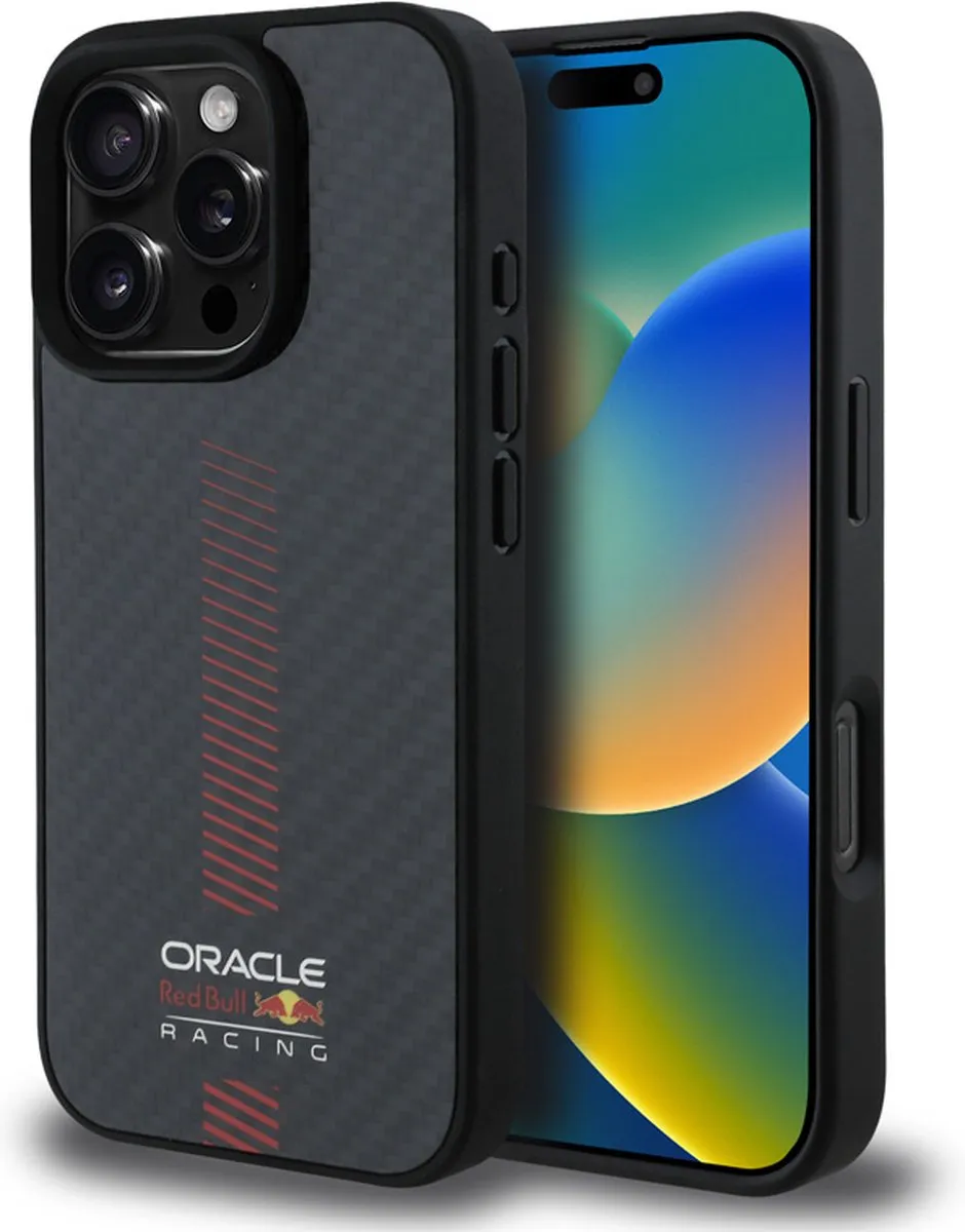 Red Bull Racing iPhone 16 Pro Max Hoesje - Carbon Fiber - RBHMP16X24CFGSMK - Powerbar