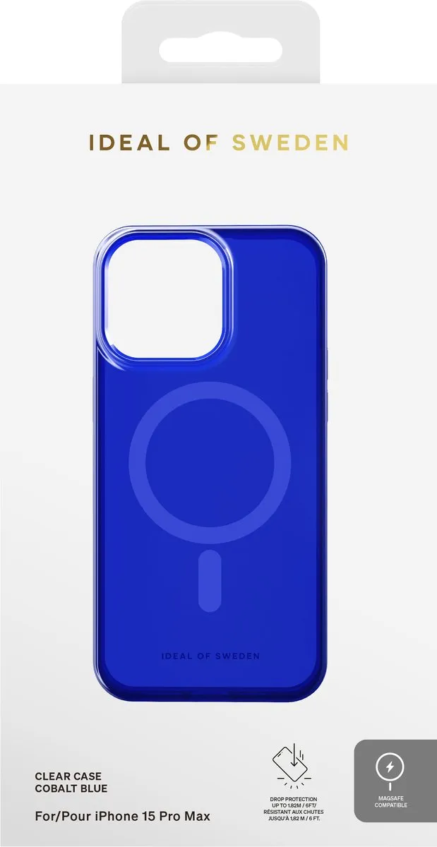 iDeal of Sweden Clear Case iPhone 15 Pro Max - Cobalt Blue - MagSafe