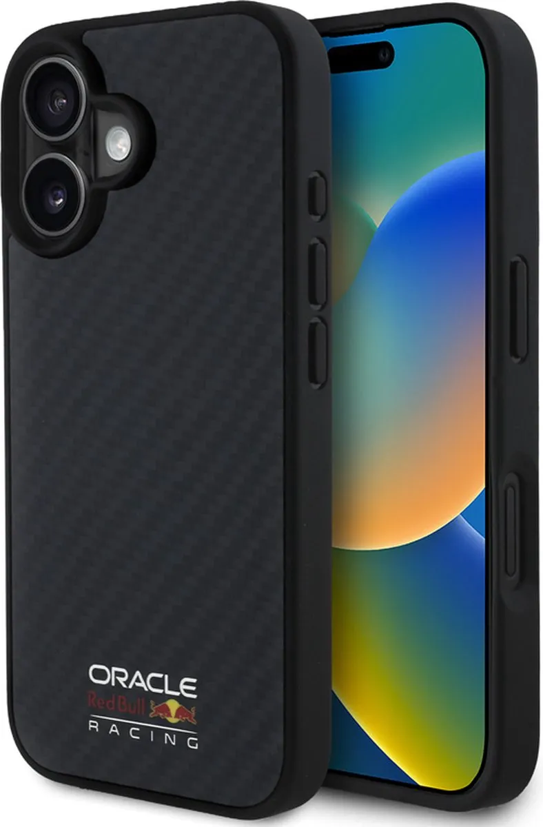 Red Bull Racing iPhone 16 MagSafe Hoesje - Carbon Fiber - Zwart - afbeelding 6 van 6