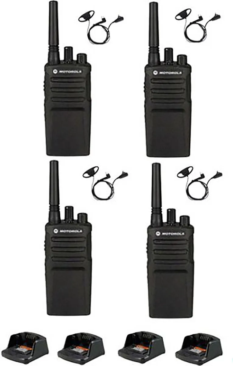 Motorola XT420 PMR446 Portofoon Set - 4 Stuks - Zwart