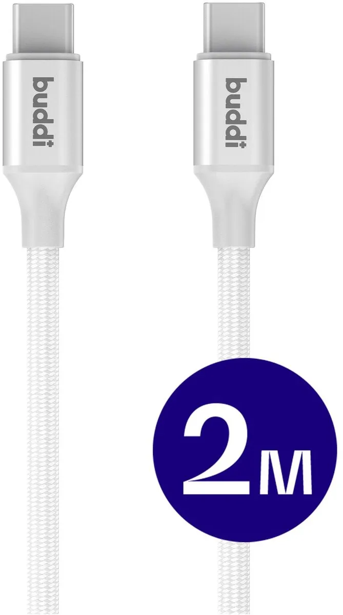 Buddi Flex USB-C Kabel 60W Wit
