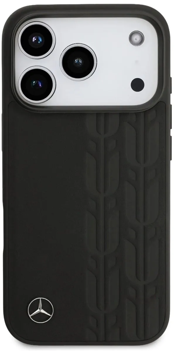 Mercedes Laurel Lederen Hoesje iPhone 17 Pro - Zwart