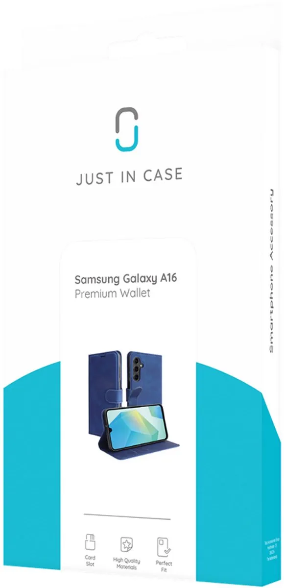 Just in Case Hoesje Samsung Galaxy A16 - 4 Pasjes - Blauw - afbeelding 5 van 6