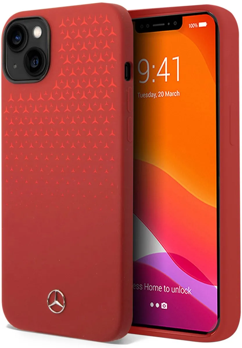 Mercedes-Benz iPhone 14/15 Plus Hoes - Rood - Schokabsorberend