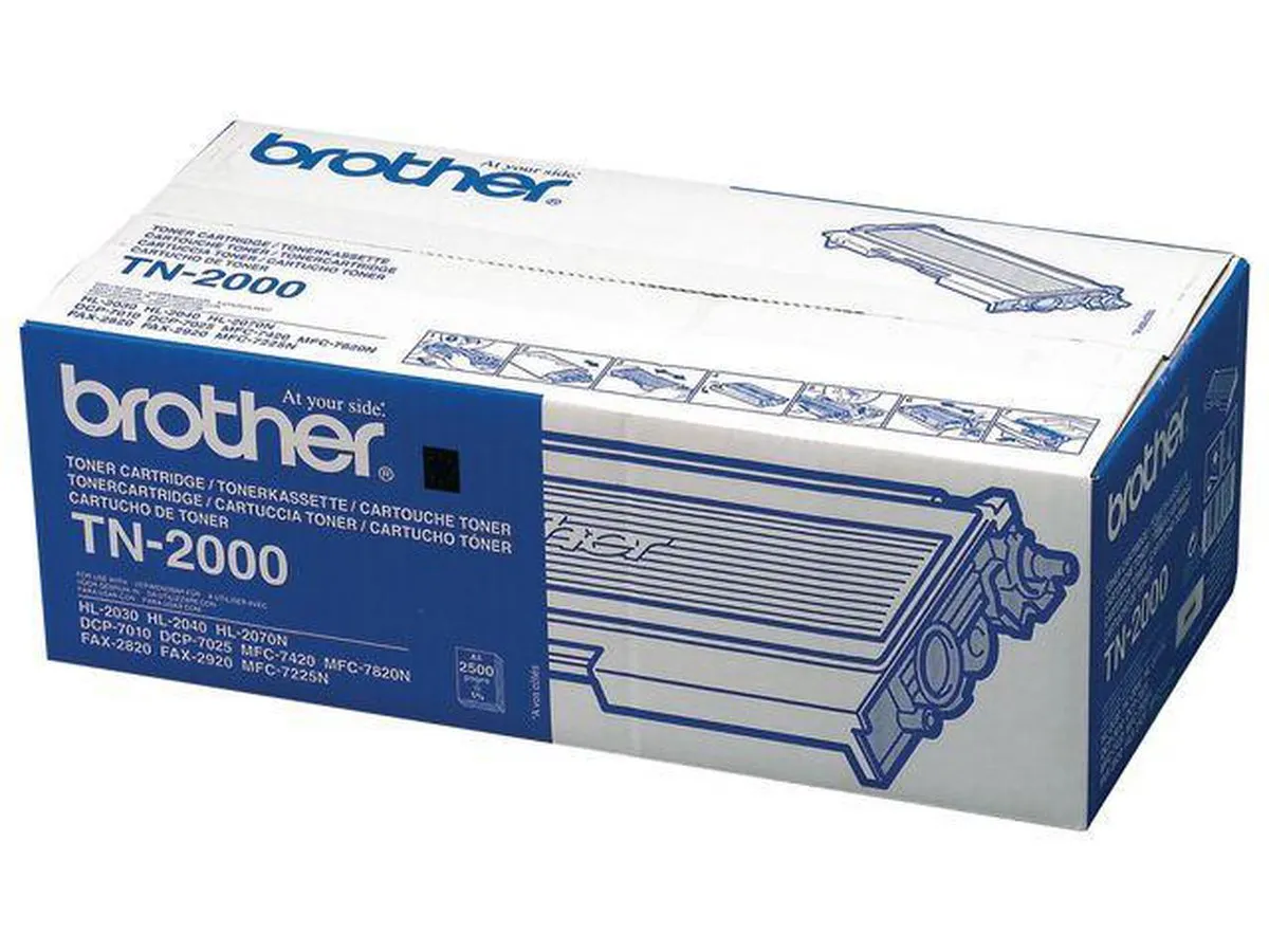 Brother TN-2000 Toner - 2500 Pagina's - Zwart