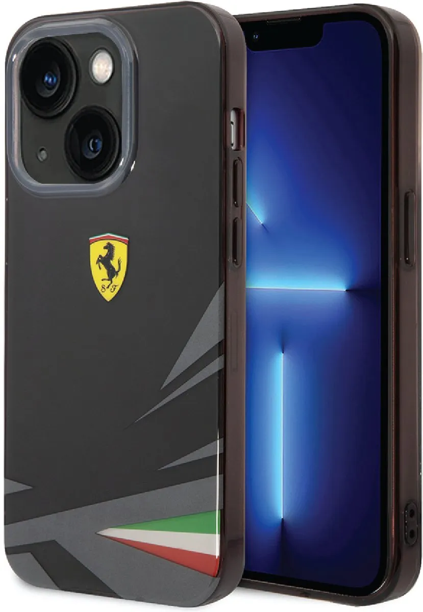 Ferrari Schokbestendig TPU Hoesje iPhone 14 Plus - Zwart