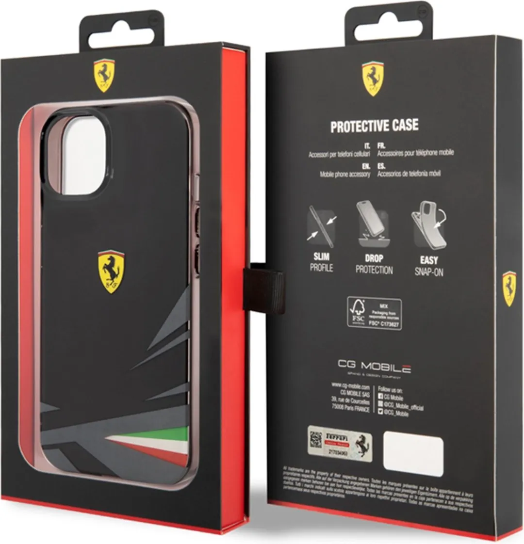 Ferrari Schokbestendig TPU Hoesje iPhone 14 Plus - Zwart