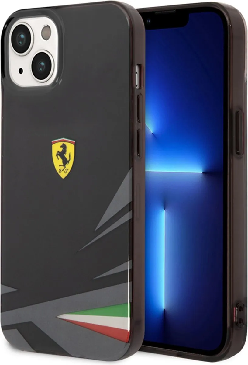 Ferrari Schokbestendig TPU Hoesje iPhone 14 Plus - Zwart