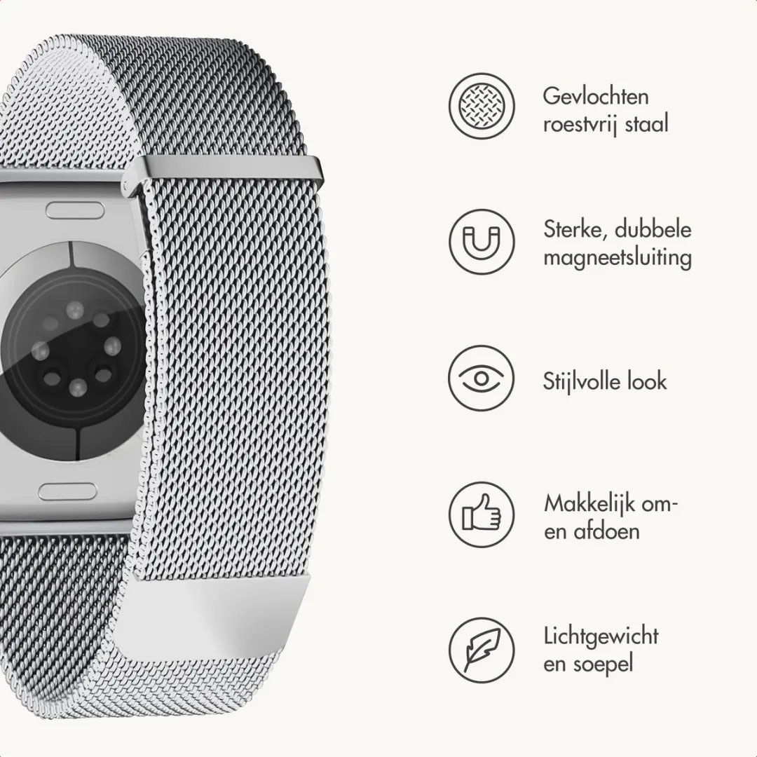Imoshion Premium Milanees Bandje Apple Watch 38-42mm - Zilver