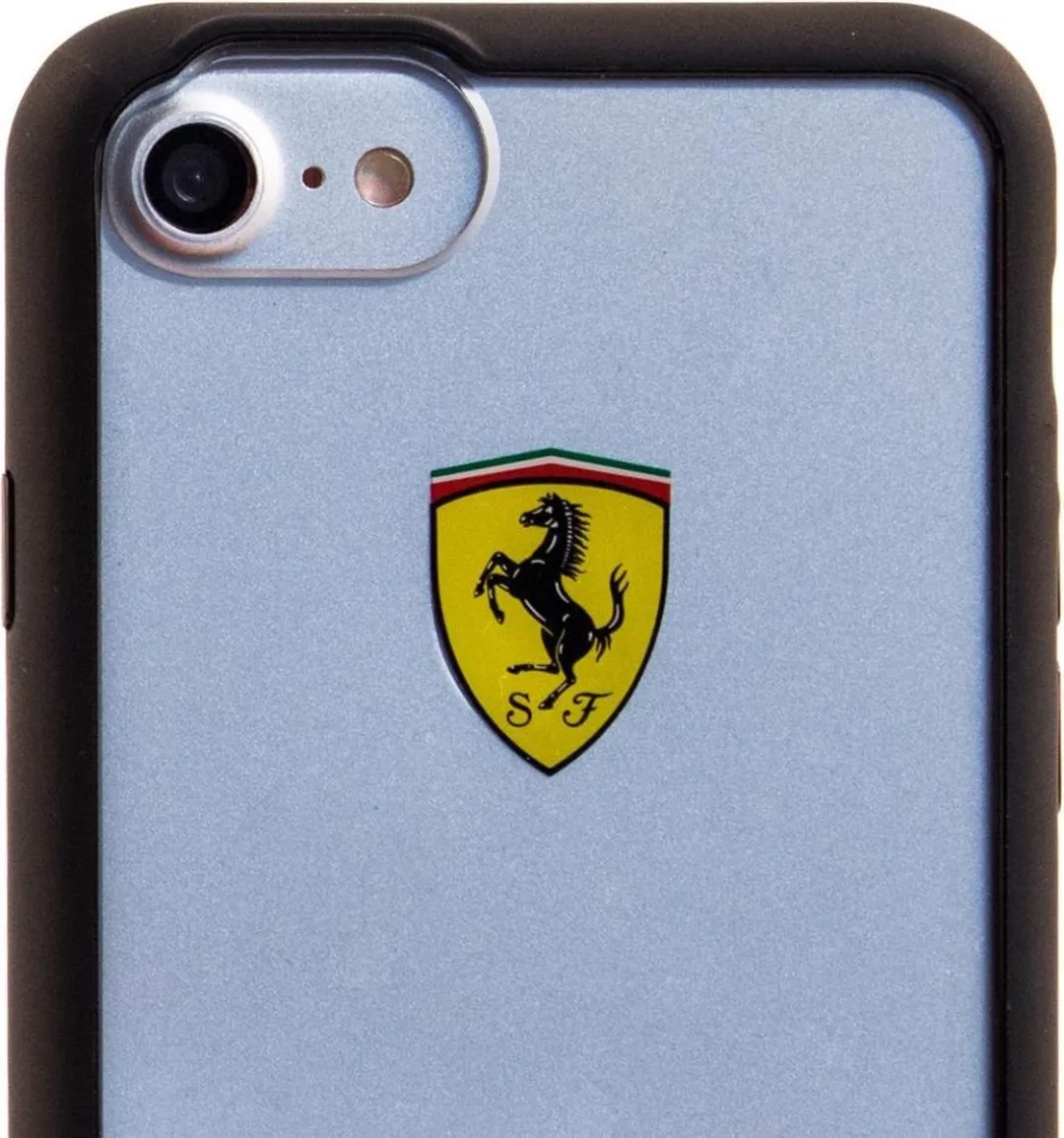 Ferrari Transparant Hoesje iPhone 7/8/SE 2020/2022 - Zwart
