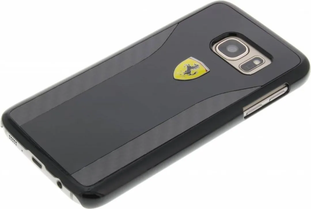 Ferrari Real Carbon Fiber Hard Case Samsung Galaxy S7 - Zwart