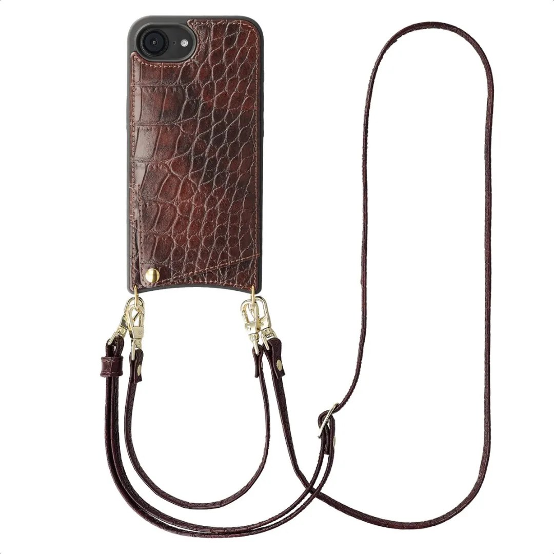 Selencia Hoesje iPhone 16e Croco Burgundy