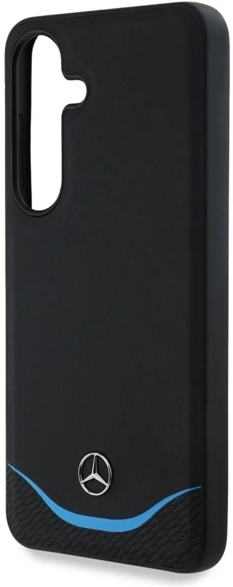 Mercedes Leder Hoesje Contrasterend Blauw - 1 Pasje