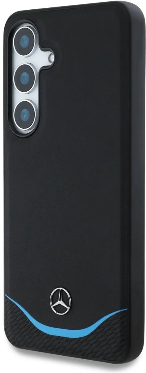 Mercedes Leder Hoesje Contrasterend Blauw - 1 Pasje