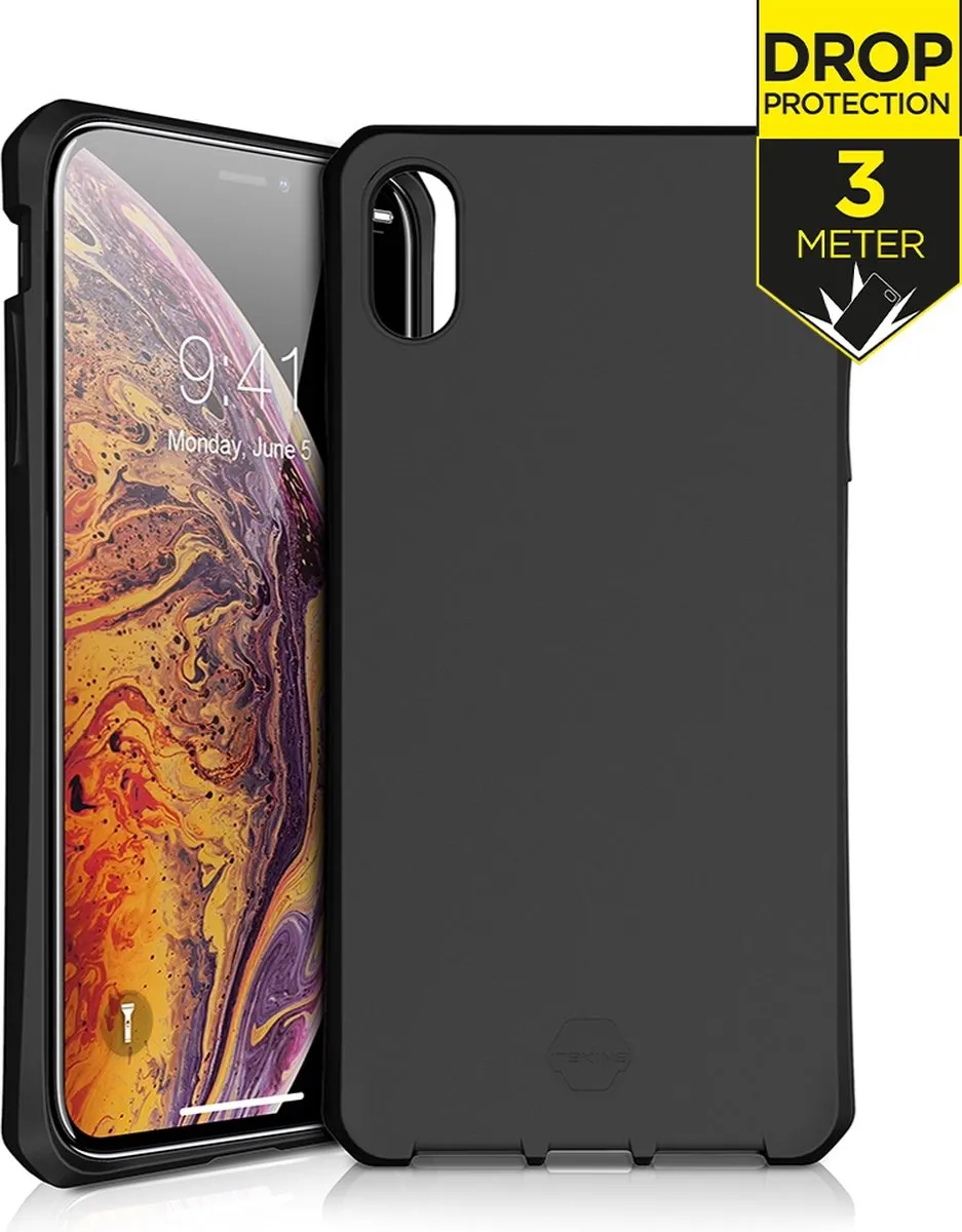 Itskins iPhone XS Max Hoesje - TPU Zwart APXP-SPEPR-PBLK