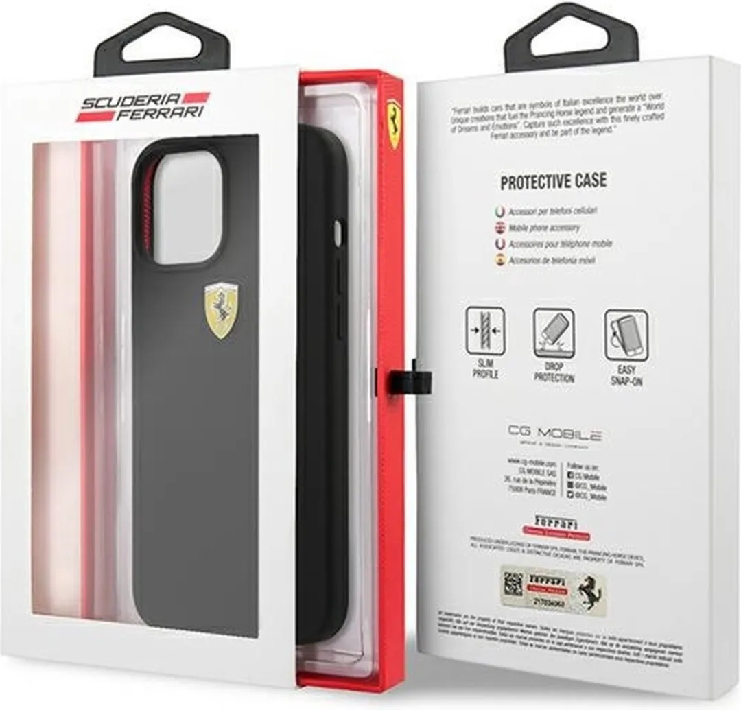 Ferrari FESSIHCP12LBK iPhone 12 Pro Max - Zwart Hardcase