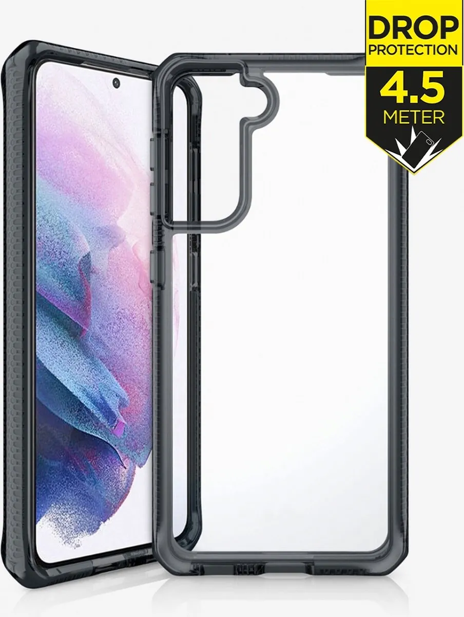 ITSKINS Supreme Clear Galaxy S21 Plus Hoesje - SG3P-SUPIC-SMTR - Transparant/Zwart