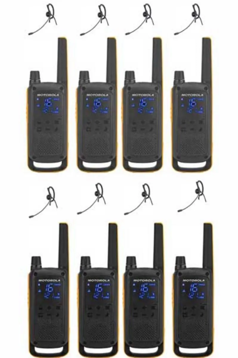 Motorola Talkabout T82 Extreme Set 8 Portofoons - 8x Headset - Zwart