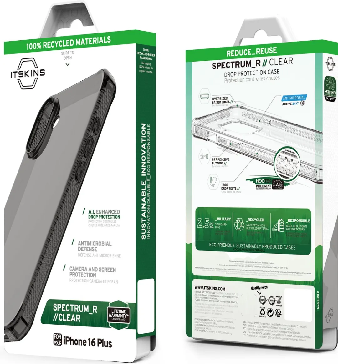 ITSKINS iPhone 16 Plus Hoesje - Zwart - AP6R-SPECM-SMOK