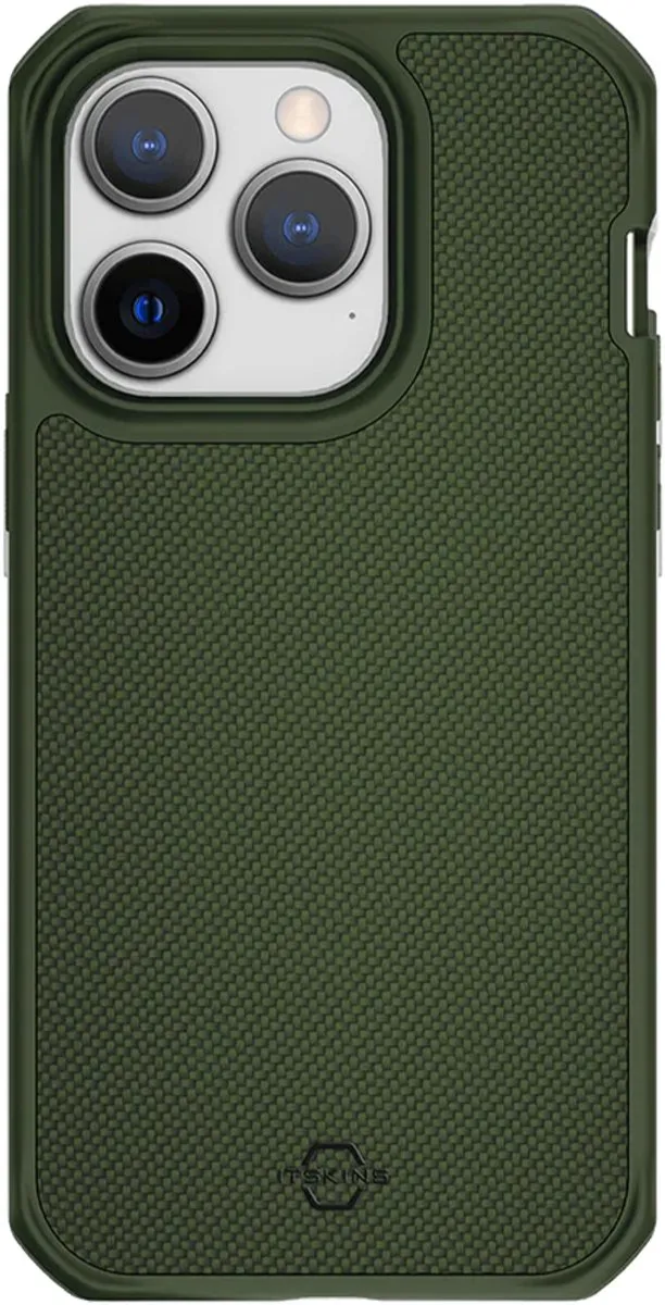 Itskins Ballistisch Nylon iPhone 14 Pro Hoesje ITBALNYLIP14PGN - Groen