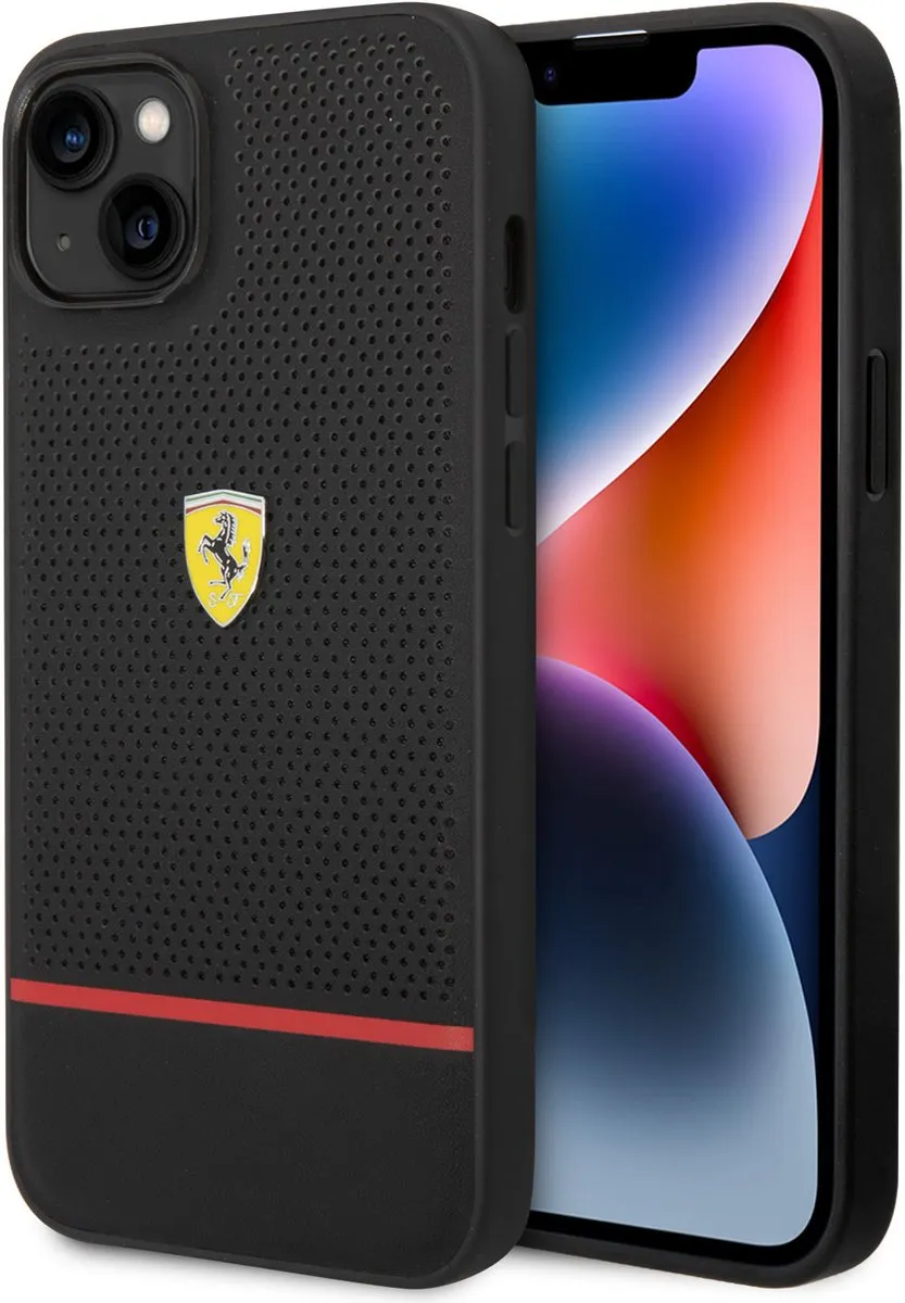 Ferrari Back Cover iPhone 14/15 Plus - Zwart