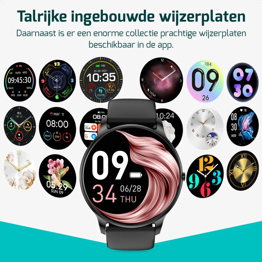 FITAGE Sporthorloge GPS - 47mm - 1.85" - Zwart