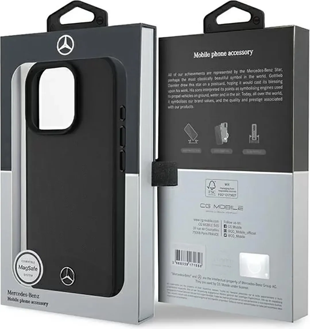 Mercedes-Benz Backcase Hoesje iPhone 16 Pro Max - Effen Zwart - afbeelding 5 van 6