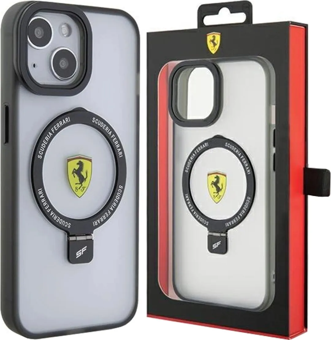 Ferrari Ring Stand MagSafe-hoesje iPhone 15 Plus/14 Plus
