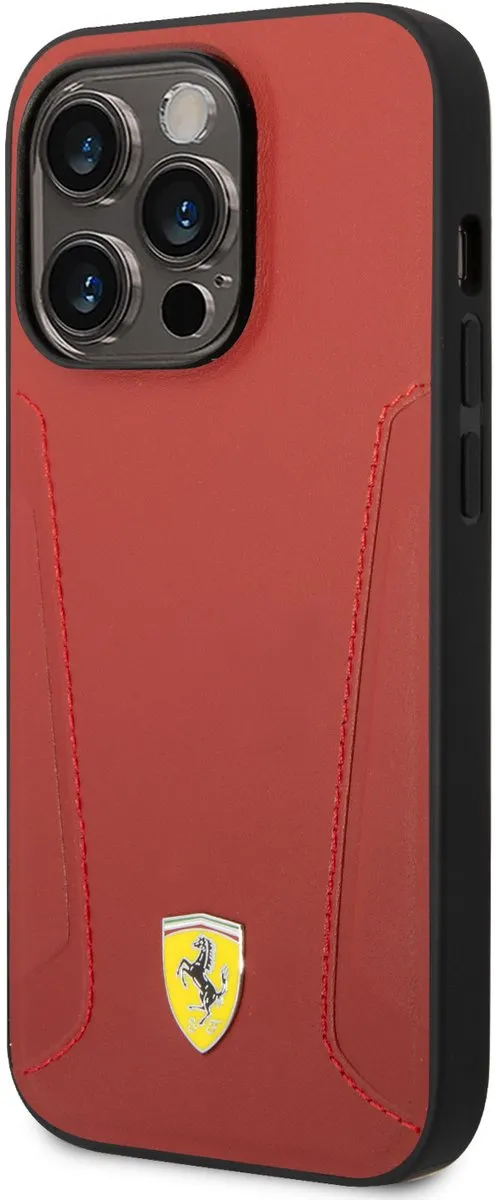 Ferrari Back Cover iPhone 14 Pro - Rood - Schokabsorberend