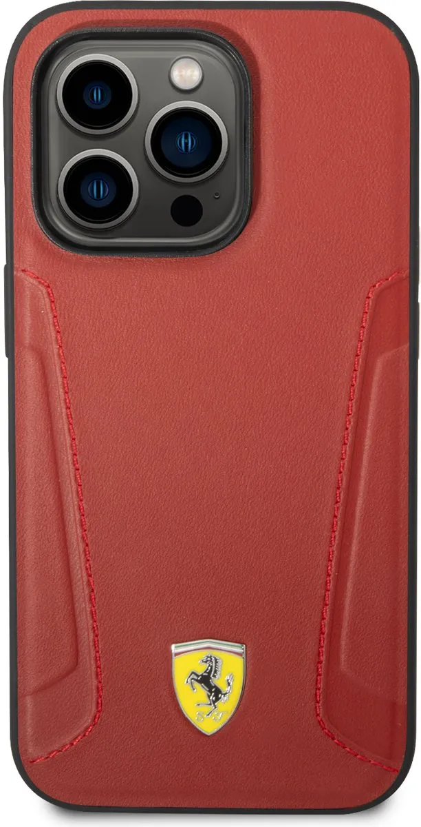 Ferrari Back Cover iPhone 14 Pro - Rood - Schokabsorberend