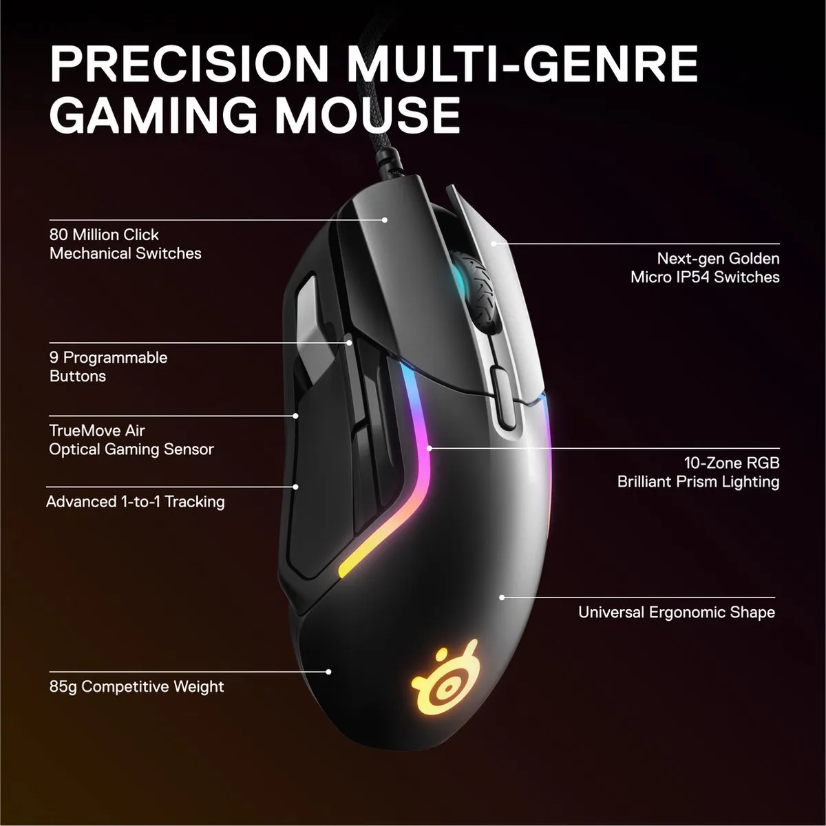 SteelSeries Rival 5 62551 Gaming Muis - Zwart