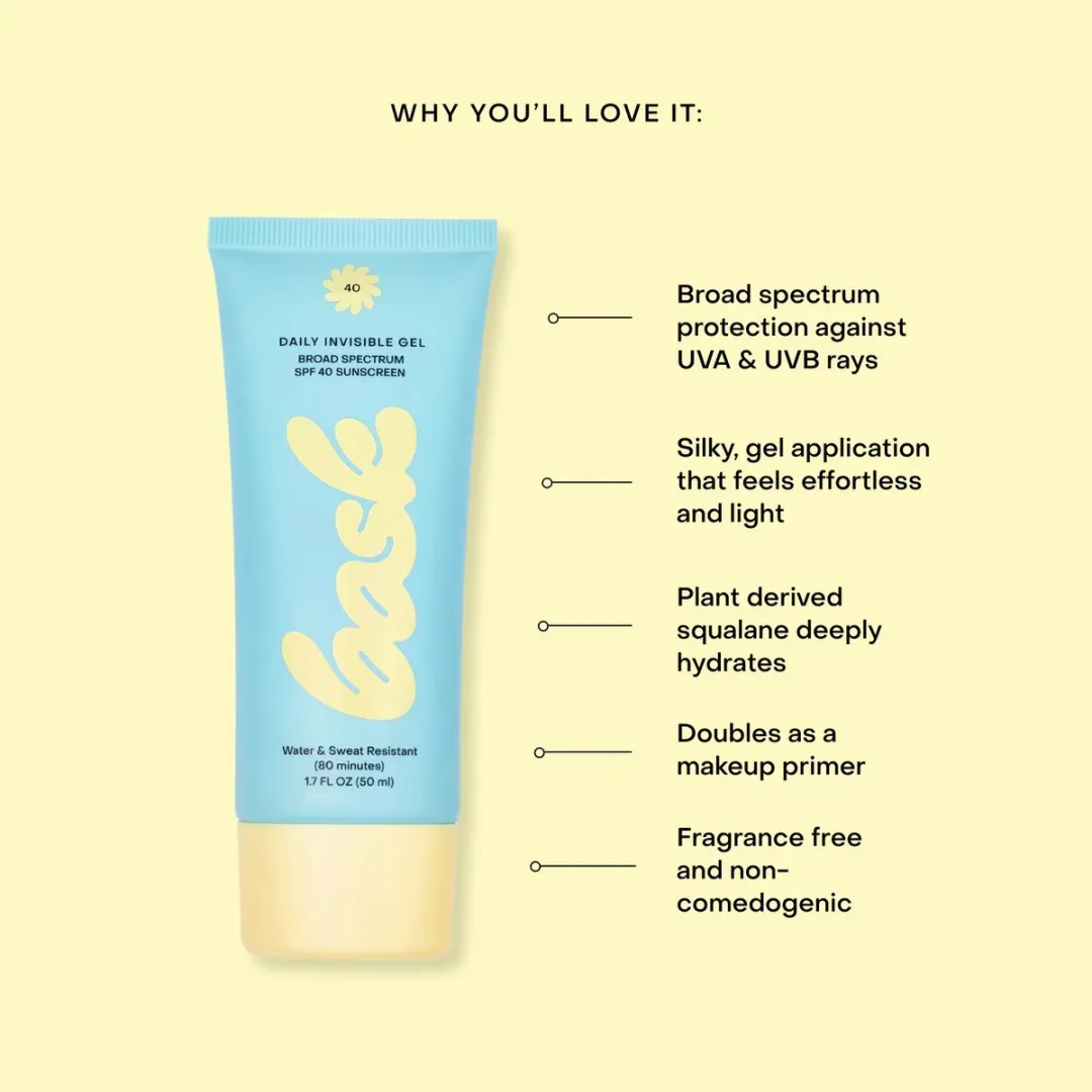 AMICI Cosmetics Bask Daily Invisible Gel SPF 40 - 50ml - Vanille & Kokos