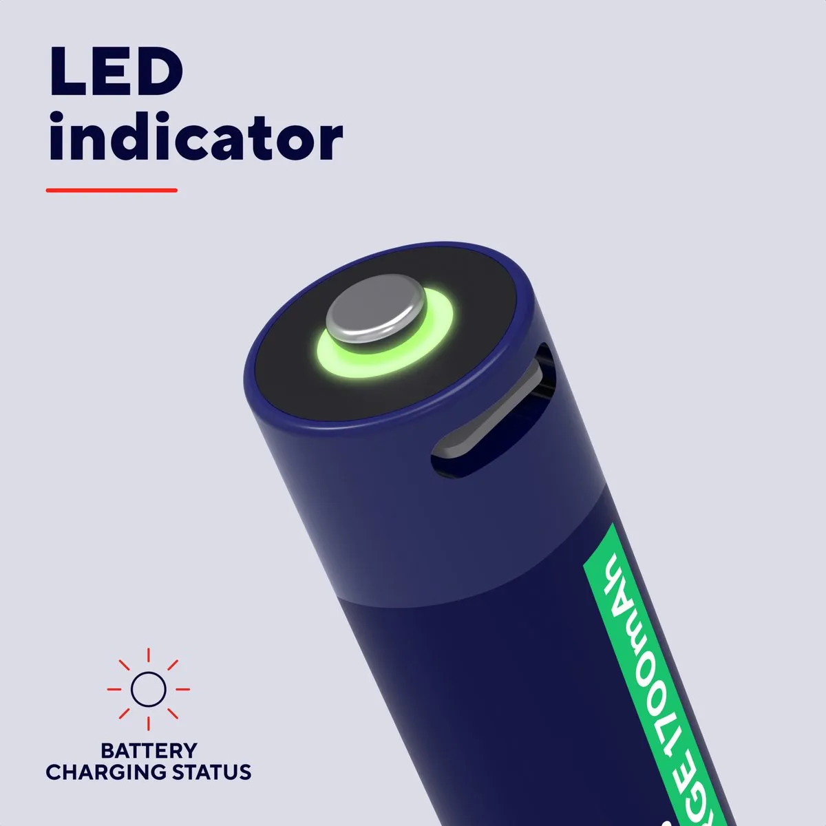 Trust 25584 Oplaadbare Lithium AA Batterij - 2 Stuks - Blauw/ Groen