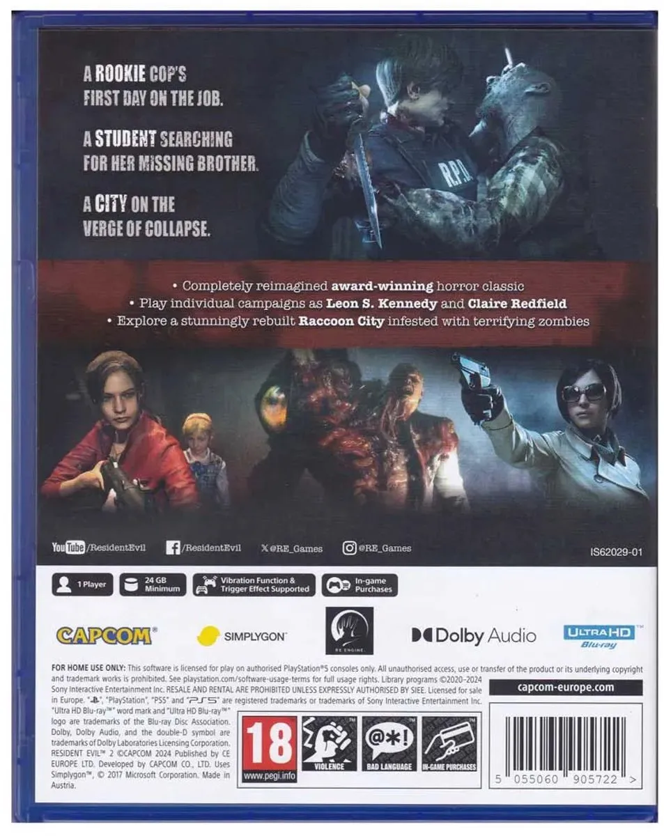 Capcom Resident Evil 2 Remake - PS5