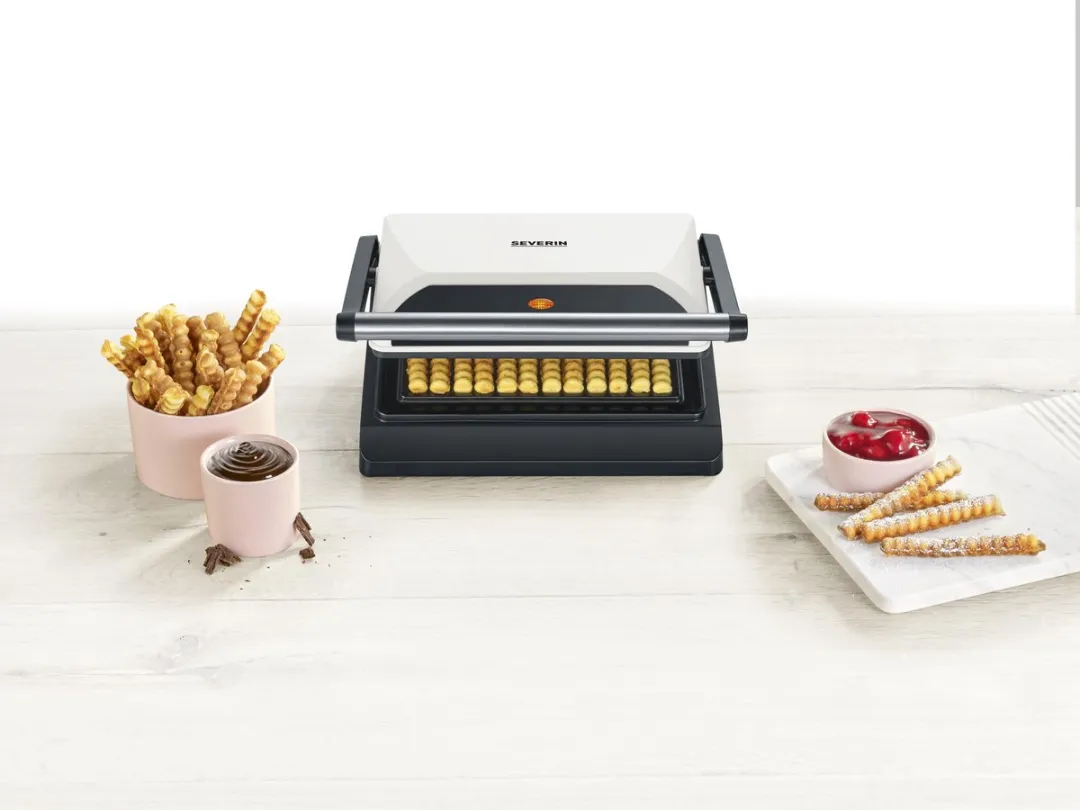 Severin WA 2114 Wafelijzer 800W - 2 Platen - 12 Wafels - RVS/Zwart